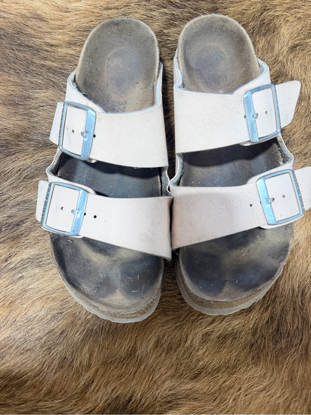 Women’s Birkenstock light pink Double-Buckle Slide Sandals
